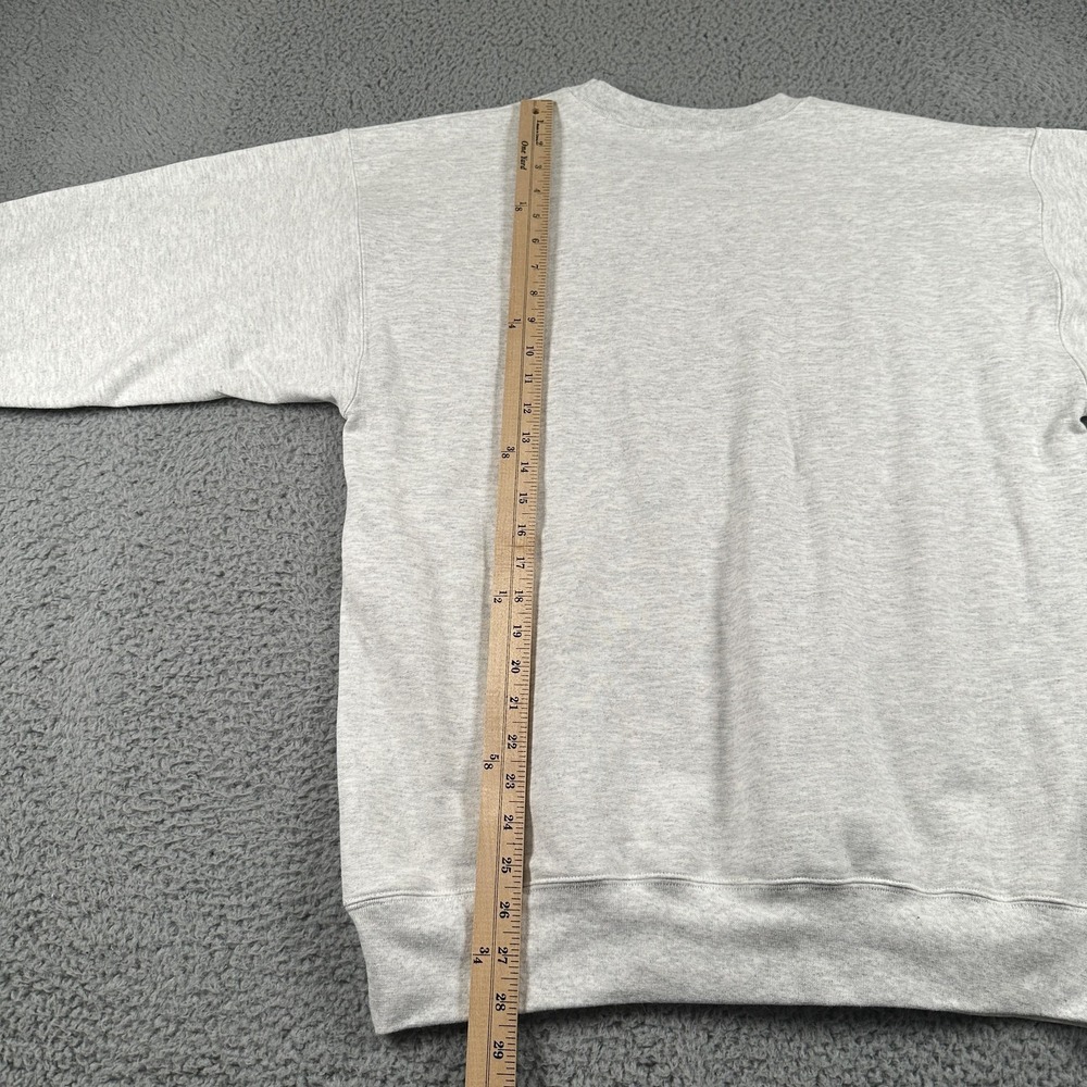The Bar Sweatshirt Womens M Gray Fleece Crewneck Pullover Graphic Logo Front - Picture 6 of 7